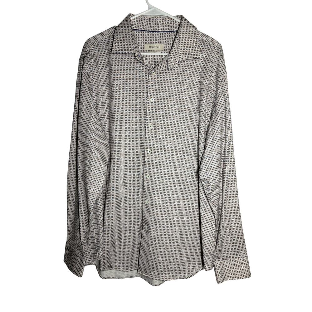 Bugatchi 8 Way Stretch Button Up Shirt Long Sleeve Sz XL